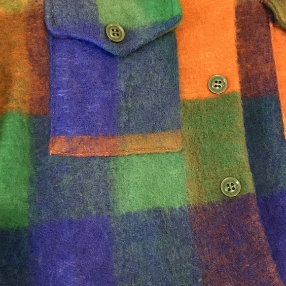 ITALY Shacket Lana Wool Color Block Single Breasted Julian Emily In Paris OS - Picture 7 of 10